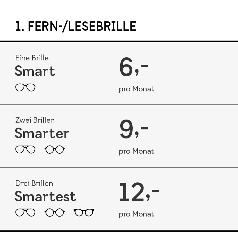 SmartPackage 24 von Smarteyes mit Fernbrille oder Lesebrille SmartPackage 24 von Smarteyes mit Fernbrille oder Lesebrille